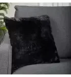 Full Pelt Sheared Beaver Fur Pillow in Black
