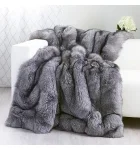 Full Pelt Indigo Fox Fur Blanket