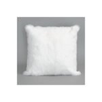 Full Pelt White Rabbit Fur Pillow