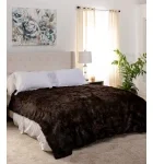 Brown Rabbit Fur Blanket