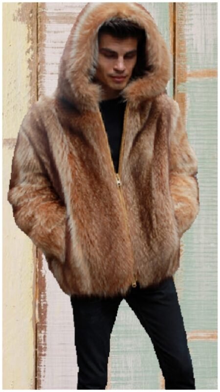 Golden Raccoon Bomber Jacket Hood 88993