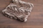 Blue Chevron Fox Fur Fur Blanket Throw Cover - Image 3
