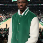 Green White Mink Varsity Jacket Celtics 75444