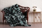 Green And Black Fox Fur Fur Blanket Throw Cover - Image 4