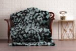 Green And Black Fox Fur Fur Blanket Throw Cover - Image 3