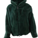 Men's Green Mink Fur Bomber Hooded