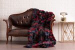 Blue Red Green Fox Fur Fur Blanket Throw Cover