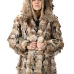 Bobcat Lynx Fur Coat Hooded Sectional