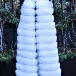 Hooded White Fox Long Vest 3928