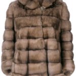 Golden Russian Sable Fur Coat Hooded