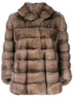 Golden Russian Sable Fur Coat Hooded