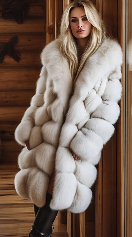 Horizontal Blue Fox 7/8 Coat 4474