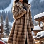 Horizontal Pastel Mink Coat 73333