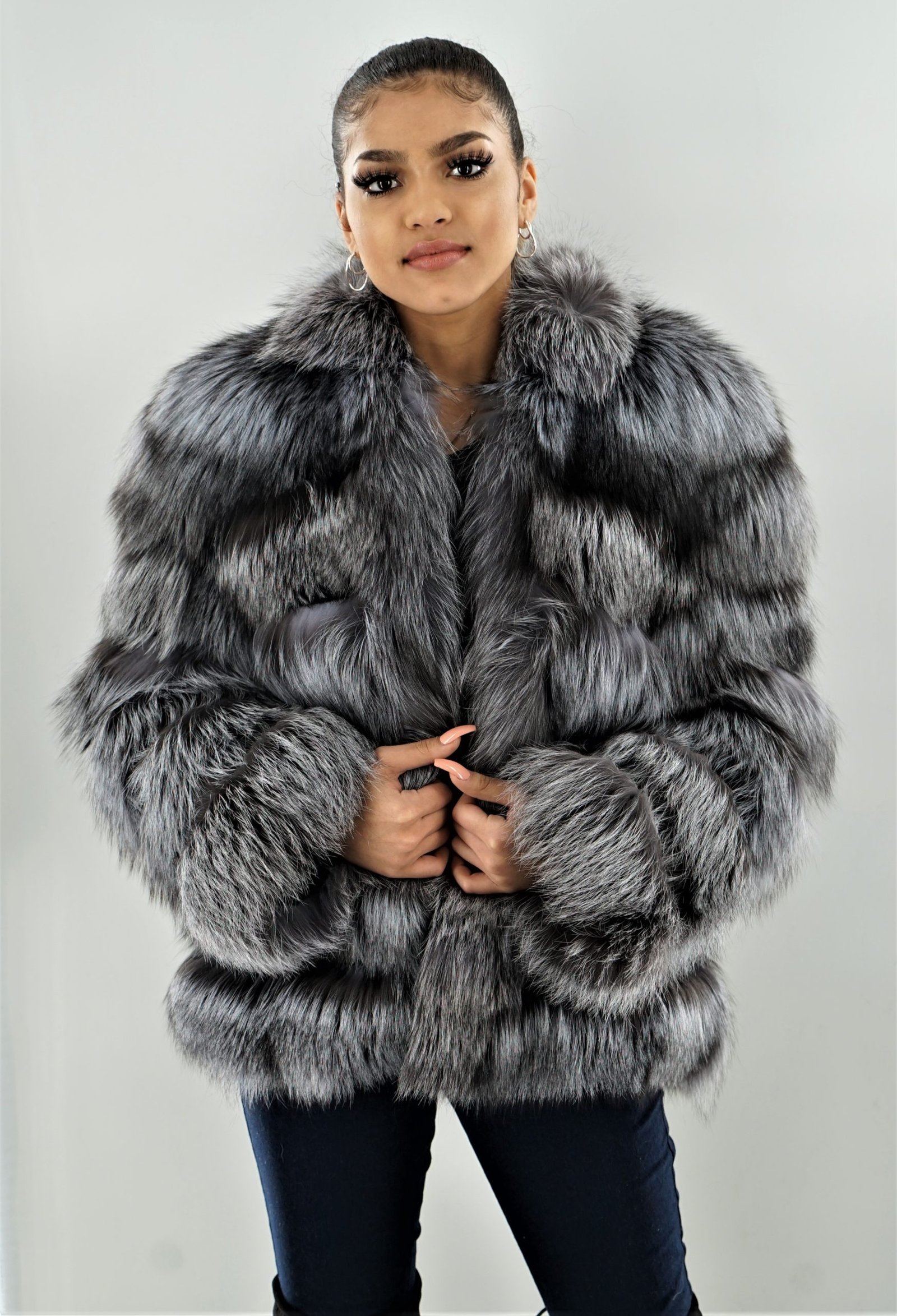 Horizontal Silver Fox Jacket 13422 Horizontal Silver Fox Jacket 13422