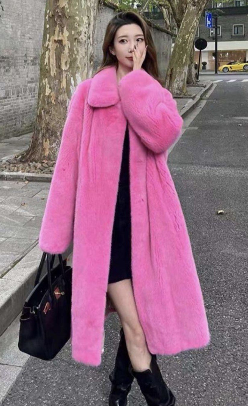 Hot Pink Mink Coat 28383 Hot Pink Mink Coat 28383