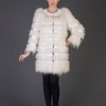 White Racoon Fur coat full skin