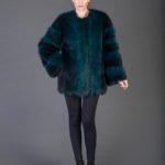 Green Racoon Fur coat