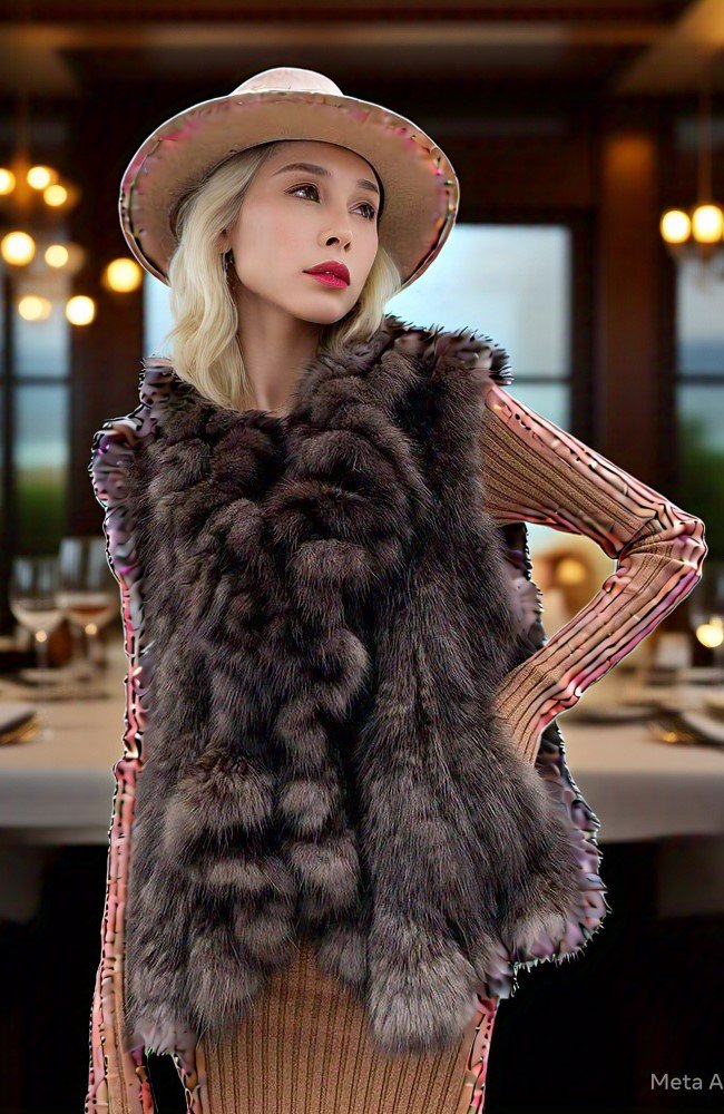 Knit Russian Sable Vest 8374 Knit Russian Sable Vest 8374