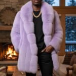 Lavender Men's Fox Coat 6464