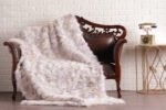 Light yellow And Levander Fox Fur Fur Blanket Throw Cover - Image 2