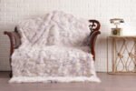 Light yellow And Levander Fox Fur Fur Blanket Throw Cover - Image 3