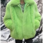 Lime Green Men's Fox Bomber Jacket 87654
