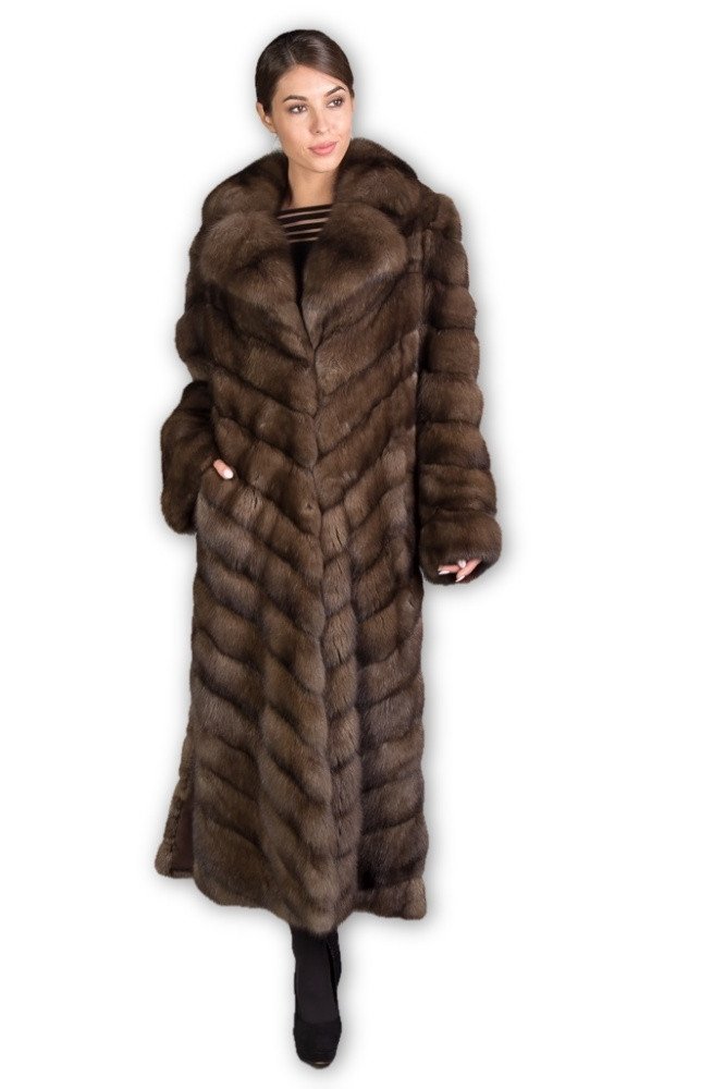 long_brown_sable_1__51628 Long Brown Sable Fur Coat Cleopatra - Image 1