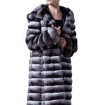 Long Chinchilla Coat Hooded 3/4 Length Anne-Marie