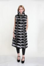 Long Chinchilla Fur Vest Fit In Waist - Image 2