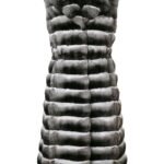 Long Chinchilla Fur Vest Fit In Waist