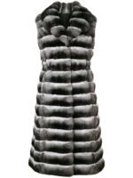 Long Chinchilla Fur Vest Fit In Waist