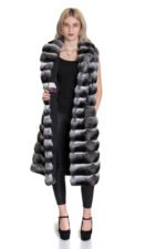 Long Chinchilla Fur Vest Fit In Waist - Image 3