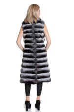Long Chinchilla Fur Vest Fit In Waist - Image 4