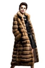 Long Golden Sable Fur Coat - Image 4