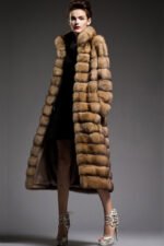 Long Golden Sable Fur Coat - Image 3
