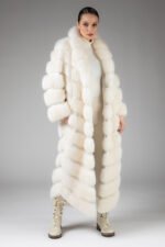 Long White Sable Fur Coat - Image 2