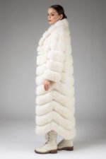 Long White Sable Fur Coat - Image 5