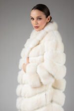 Long White Sable Fur Coat - Image 3