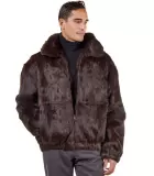 lucas-brown-rabbit-fur-hooded-bomber-jacket-for-men-brown-fur-jacket-p-3573 Brown Rabbit Fur Hooded Bomber Jacket for Men - Image 1