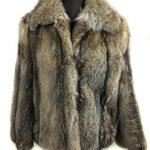 Men's Lynx Fur Coat With Fin Raccoon Collar Halfskins