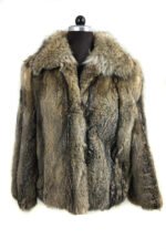 Men's Lynx Fur Coat With Fin Raccoon Collar Halfskins