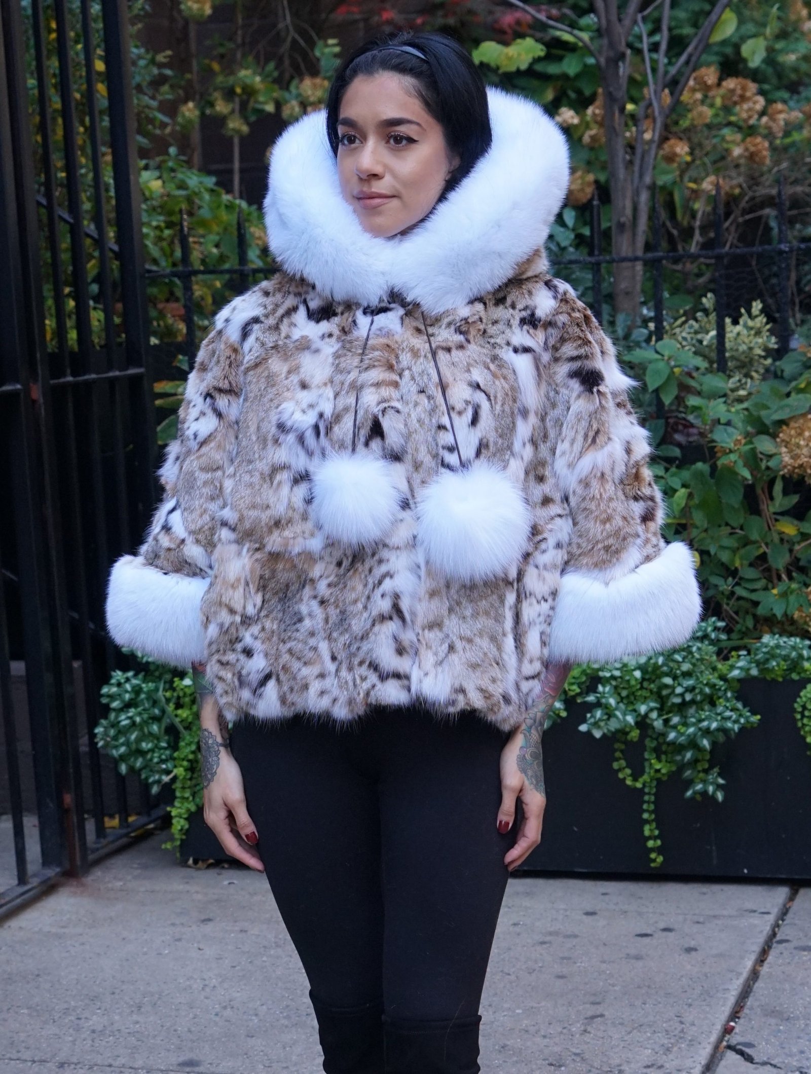 Lynx Jacket White Fox Trim Hood 34455 Lynx Jacket White Fox Trim Hood 34455