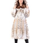Bobcat Lynx & Sable Hooded Fur Coat