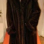 Mahogany Mink Coat Full Length Ruffled Collar With Ruffled Mink Cuffs 249