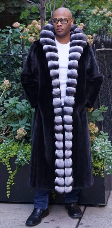 Men's Blackglama Full Length Mink Coat Chinchilla Fronts 83237