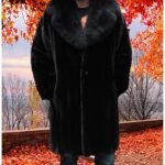 MENS BLACKGLAMA MINK STOLLER FOX COLLAR 4432