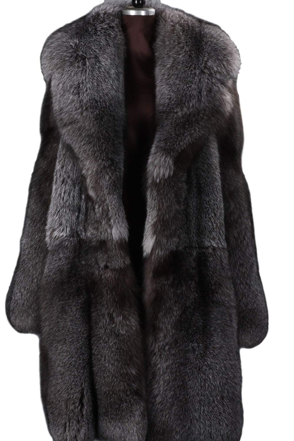 mens-blue-frost-fox-fur-coat-long-notched-collar__42896 Blue Frost Fox Mens Fox Fur Coat - Image 1