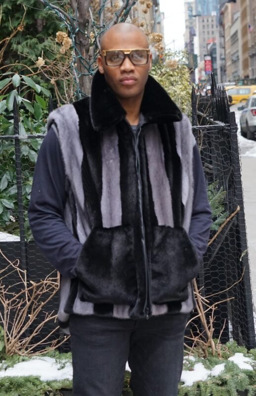 Men's Blue Iris Ranch Mink Vest 84847