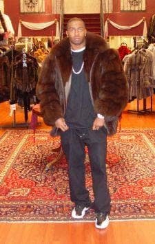 Men's Brown Fox Bomber Fur Jacket 7766 Men's Brown Fox Bomber Fur Jacket 7766
