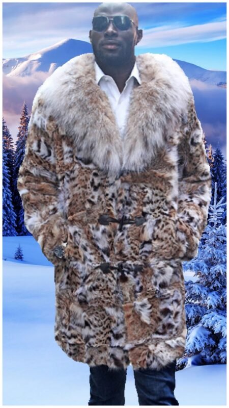 Mens Cat Lynx Coat Canadian Lynx Collar 77883